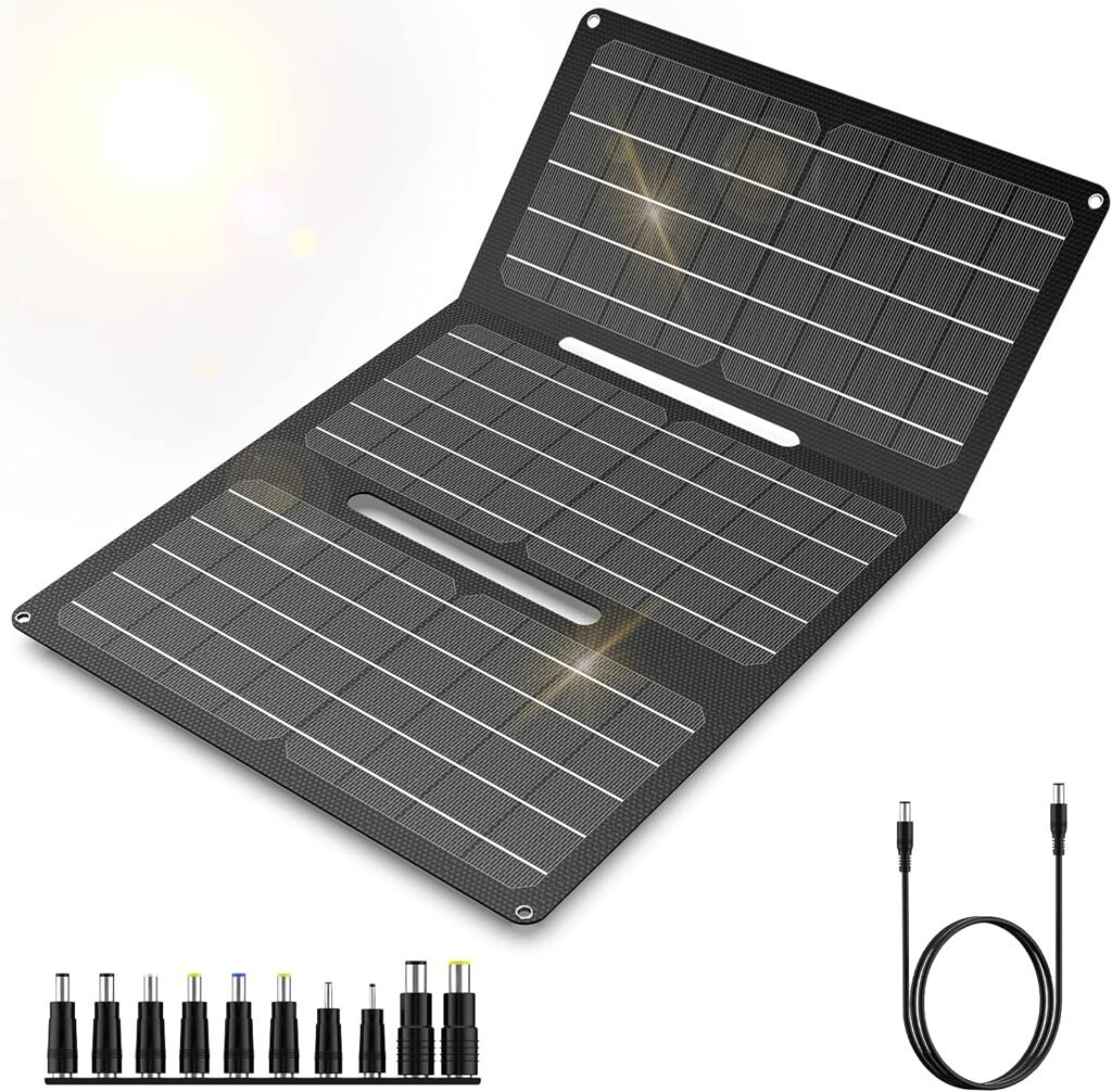 30W Portable Foldable Solar Panel Charger for Outdoor Camping Solar Battery Charger 12 Volt Waterproof High Efficiency Solar Panel Kit DC for Portable Power Station USB Solar Panel Battery Charger