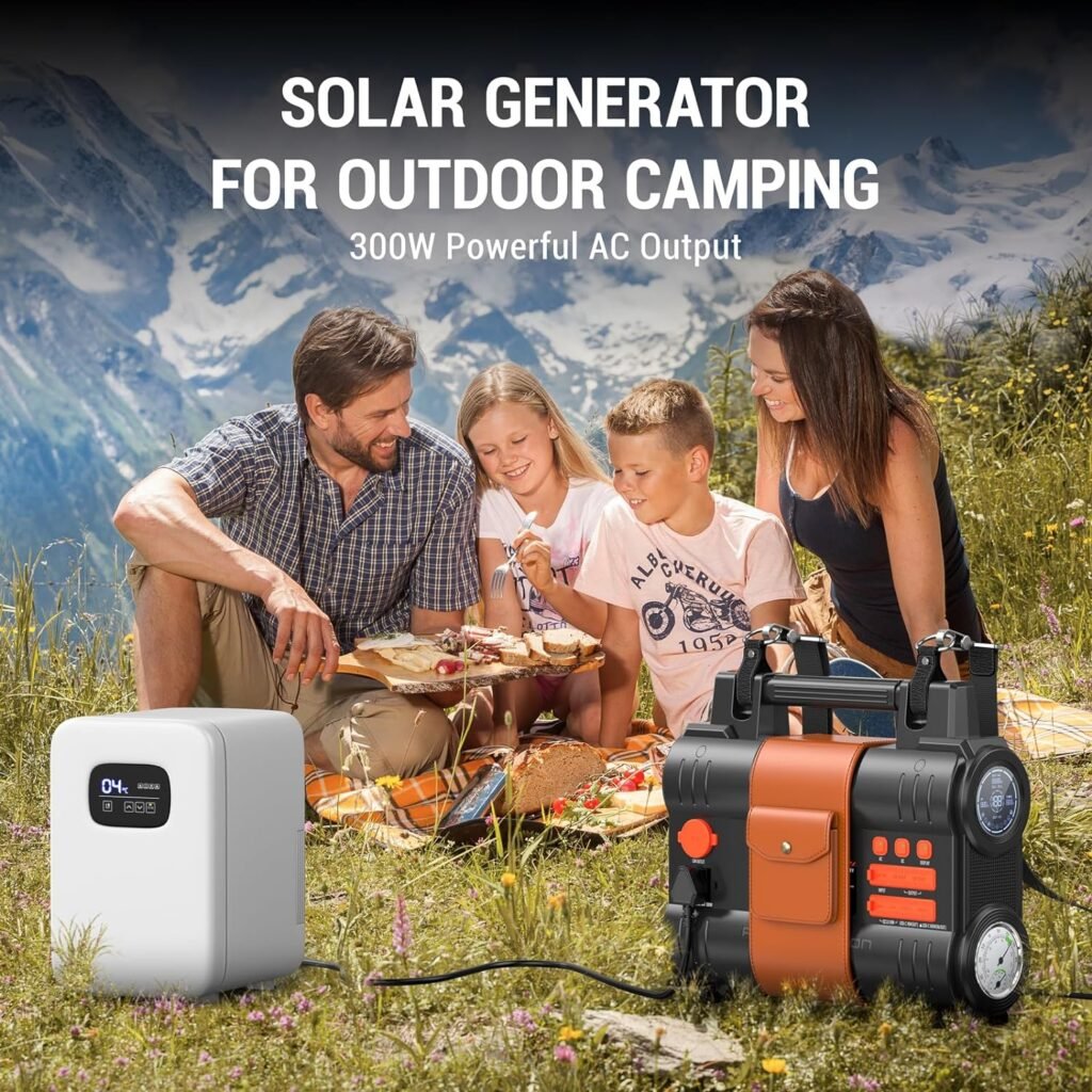 BROWEY Portable Power Station, 288Wh LiFePO4 Battery Pack,110V/300W(Peak 600W) AC Outlets,100W Type-C for Fast Charging, Solar Generator for Outdoor Camping