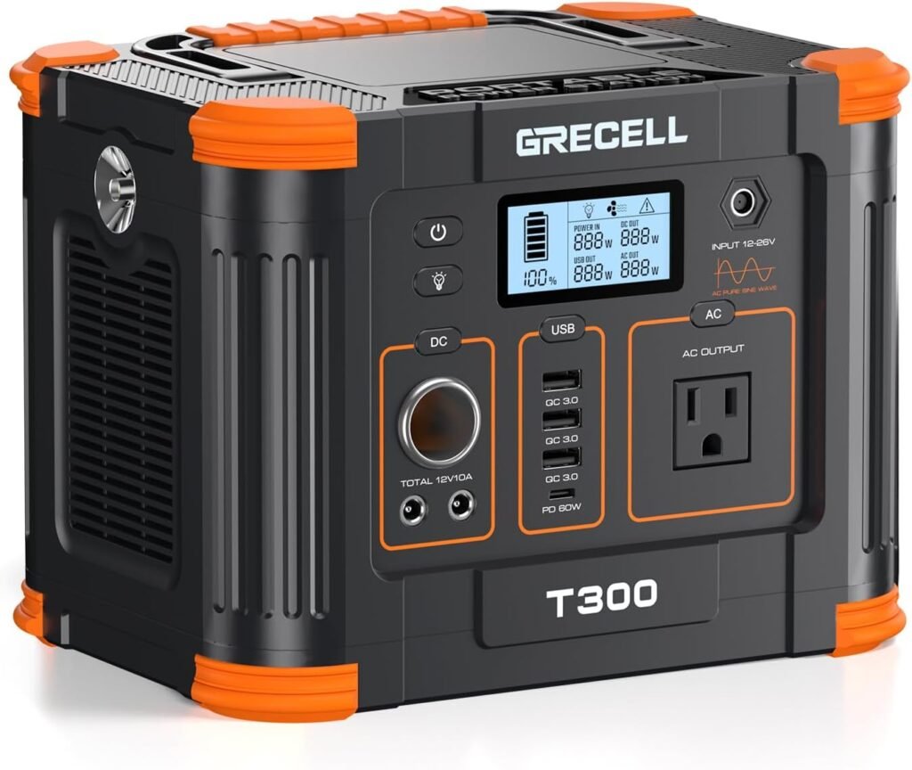 GRECELL 1000W Solar Generator with 200W Portable Solar Panel, 999Wh Portable Power Station Solar Powered Generator Lithium Battery Backup USB-C PD 60W for Outdoor Camping RV Off-grid Home Emergency