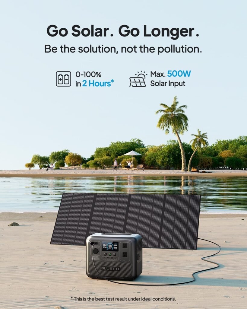 BLUETTI Portable Power Station AC70, 768Wh LiFePO4 Battery Backup w/ 2 1000W AC Outlets (Power Lifting 2000W), 100W Type-C, Solar Generator for Road Trip, Off-grid, Power Outage (Solar Panel Optional)