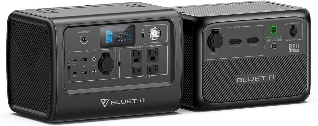 BLUETTI Solar Generator EB70S with PV200 Solar Panel Included, 716Wh Portable Power Station w/ 4 120V/800W AC Outlets, LiFePO4 Battery Pack for Outdoor Camping, Road Trip, Emergency