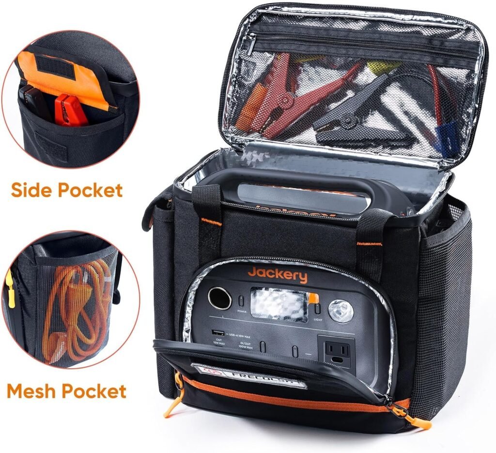 FRECOLSH Travel Carrying Case Compatible with Jackery Explorer 1000, Portable Power Station Storage Case with Waterproof Bottom and Pocket for Solar Generator Jackery Accessories, Storage Bag Only