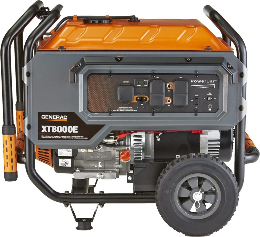 Generac 7247 XT8500EFI 8,500-Watt Gas-Powered Portable Generator - Powerful Electronic Fuel Injection Engine - COsense Technology - Ideal for Emergency Backup Power and Job Sites - CARB Compliant