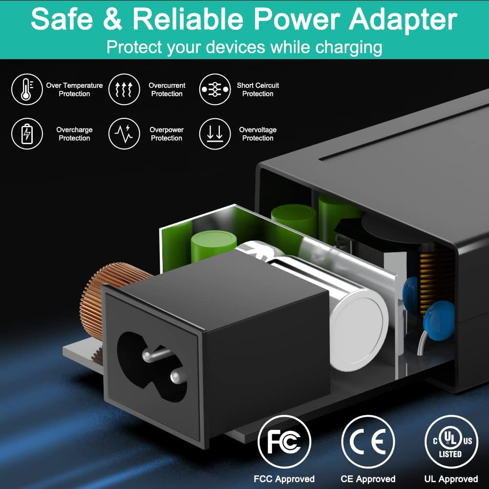 HKY 65W AC Adapter Compatible with Jackery Portable Power Station Explorer 160 240 E160 E240 Honda HLS 290 HLS290 167Wh 240Wh Lithium Battery YHY-12005000 DS120060C8-W PN: 32120000 56101600