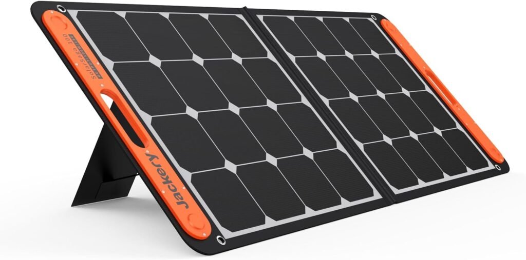 Jackery SolarSaga 100W Portable Solar Panel for Explorer 240/300/500/1000/1500 Power Station, Foldable US Solar Cell Solar Charger with USB Outputs for Phones (Cant Charge Explorer 440/ PowerPro)