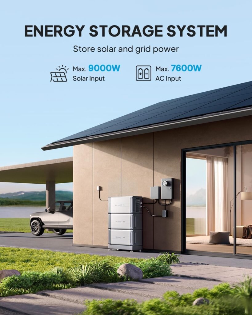 BLUETTI Home Energy Storage System EP8002 B500, Expandable to 19.8kWh LiFePO4 Battery Backup with 7600W Inverter, 120V/240V Dual Voltage Modular Power System for Home Backup, Off-Grid, Emergency