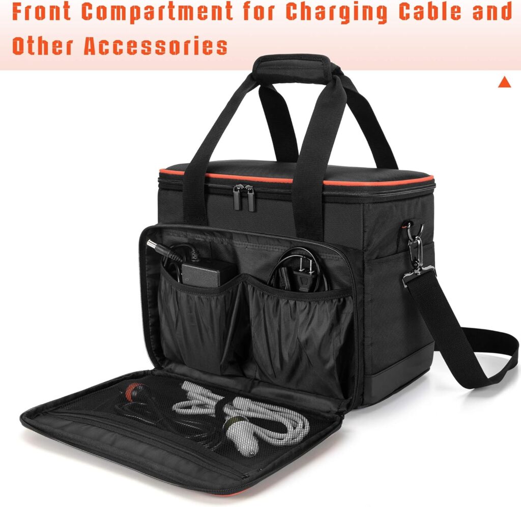 Trunab Travel Carrying Bag Compatible with Jackery Explorer 1500, Portable Power Station Storage Case with Waterproof Bottom and Front Pockets for Charging Cable and Accessories