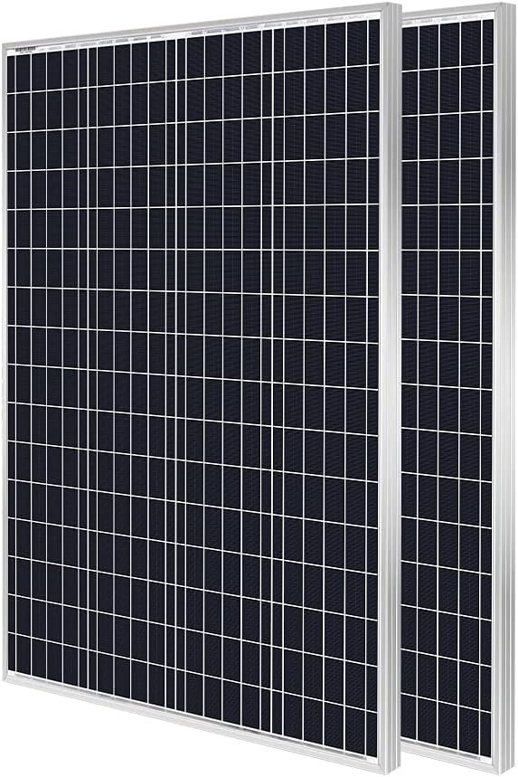 HQST 200 Watt 12V Monocrystalline Solar Panel High Efficiency Module PV Power for Battery Charging Boat, Caravan and Other Off Grid Applications 32.5 x 26.4 x 1.18 Inches (New Version)