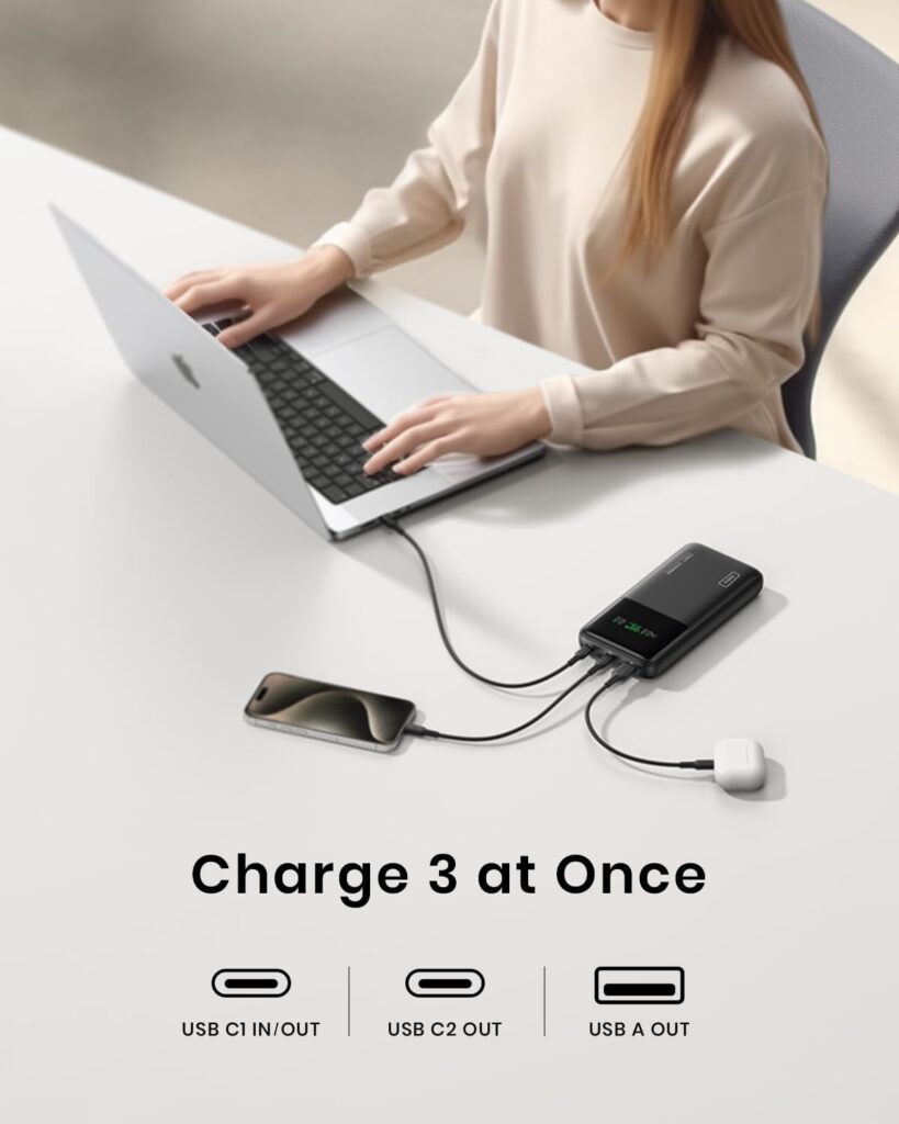 INIU 140W Power Bank, 27000mAh High Capacity Laptop Portable Charger, USB C inOut Tablet Powerbank, Smart Digital Display Phone Charge Compatible with iPhone 15, Samsung, iPad, MacBook, Laptop etc.