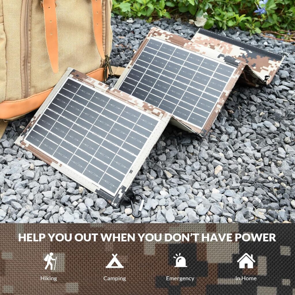 Max 13W Portable Foldable Solar Panel Charger for Outdoor Charging USB Devices like Cell Phone, Tablet, Power Bank, Earbuds, Small Fan,Flashlight etc