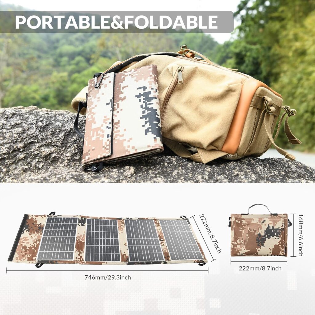 Max 13W Portable Foldable Solar Panel Charger for Outdoor Charging USB Devices like Cell Phone, Tablet, Power Bank, Earbuds, Small Fan,Flashlight etc