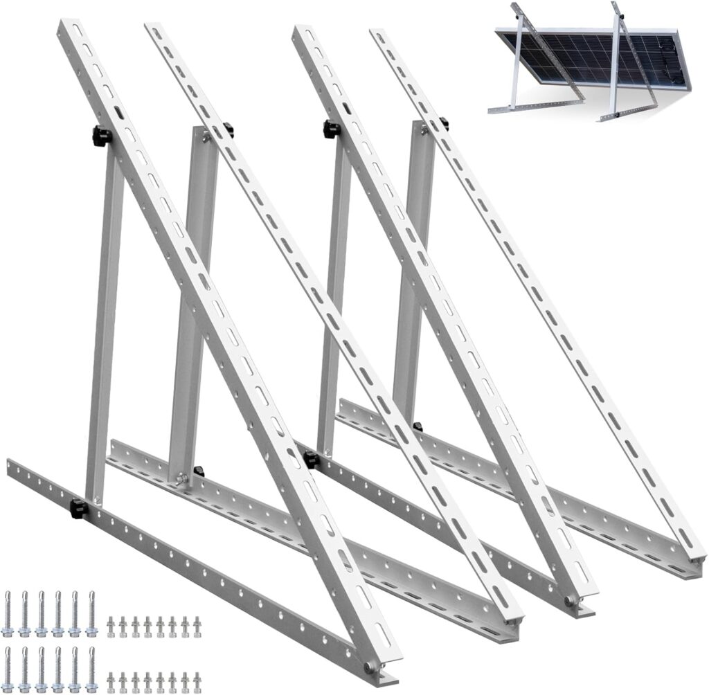 ECO-WORTHY 2 Sets 45inch Adjustable Solar Panel Tilt Mount Brackets with Foldable Tilt Legs, Ieal for 2-4pcs 180 200 300 400 Watt Solar Panel for Roof, RV, Boat, and Off-Grid