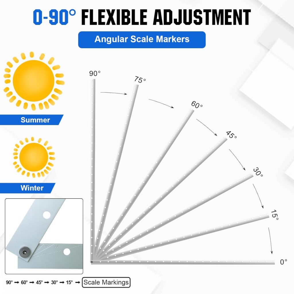 ECO-WORTHY 2 Sets 45inch Adjustable Solar Panel Tilt Mount Brackets with Foldable Tilt Legs, Ieal for 2-4pcs 180 200 300 400 Watt Solar Panel for Roof, RV, Boat, and Off-Grid