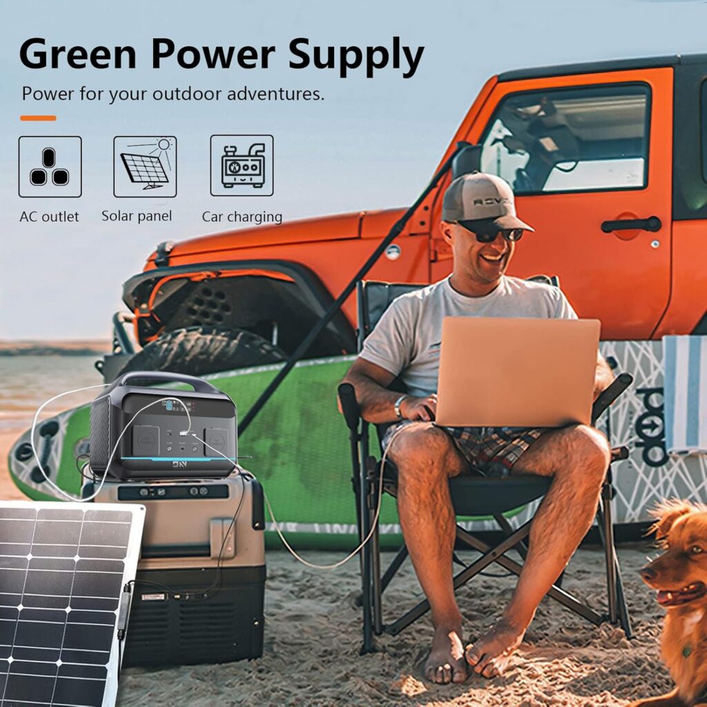 Fast ReCharge Portable Power Station 600W, Mini Generator for Camping, 299Wh LiFePO4 Solar Generator for Home Use w/ 600W (Surge 1200W) AC Outlets for Outdoors Travel Hunting