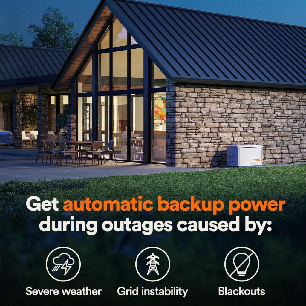 Generac 7172 10kW Air Cooled Guardian Series Home Standby Generator with 100-Amp Transfer Switch - Comprehensive Protection - Smart Controls - Versatile Power - Wi-Fi Connectivity - Real-Time Updates