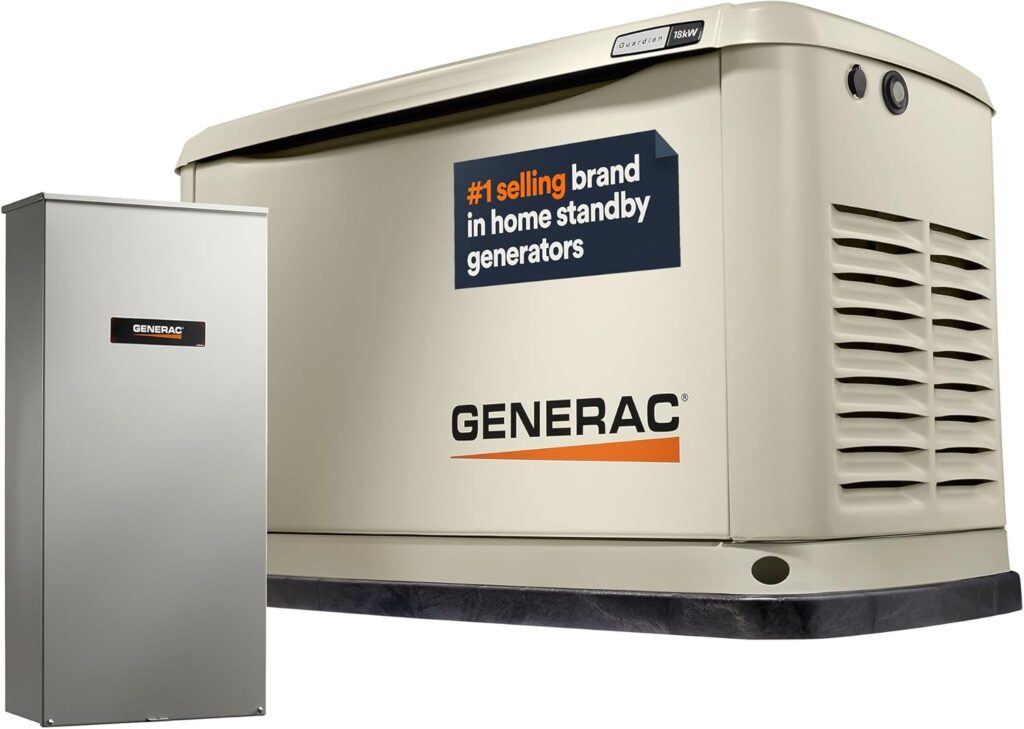 Generac 7172 10kW Air Cooled Guardian Series Home Standby Generator with 100-Amp Transfer Switch - Comprehensive Protection - Smart Controls - Versatile Power - Wi-Fi Connectivity - Real-Time Updates