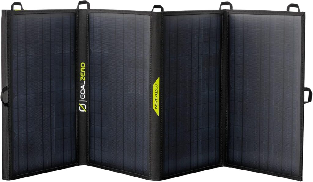 Goal Zero Nomad 20, Foldable Monocrystalline 20 Watt Solar Panel with 8mm + USB Port, Portable Solar Panel Charger. Lightweight 18-22V 20W Solar Panel Charger with Adjustable Kickstand