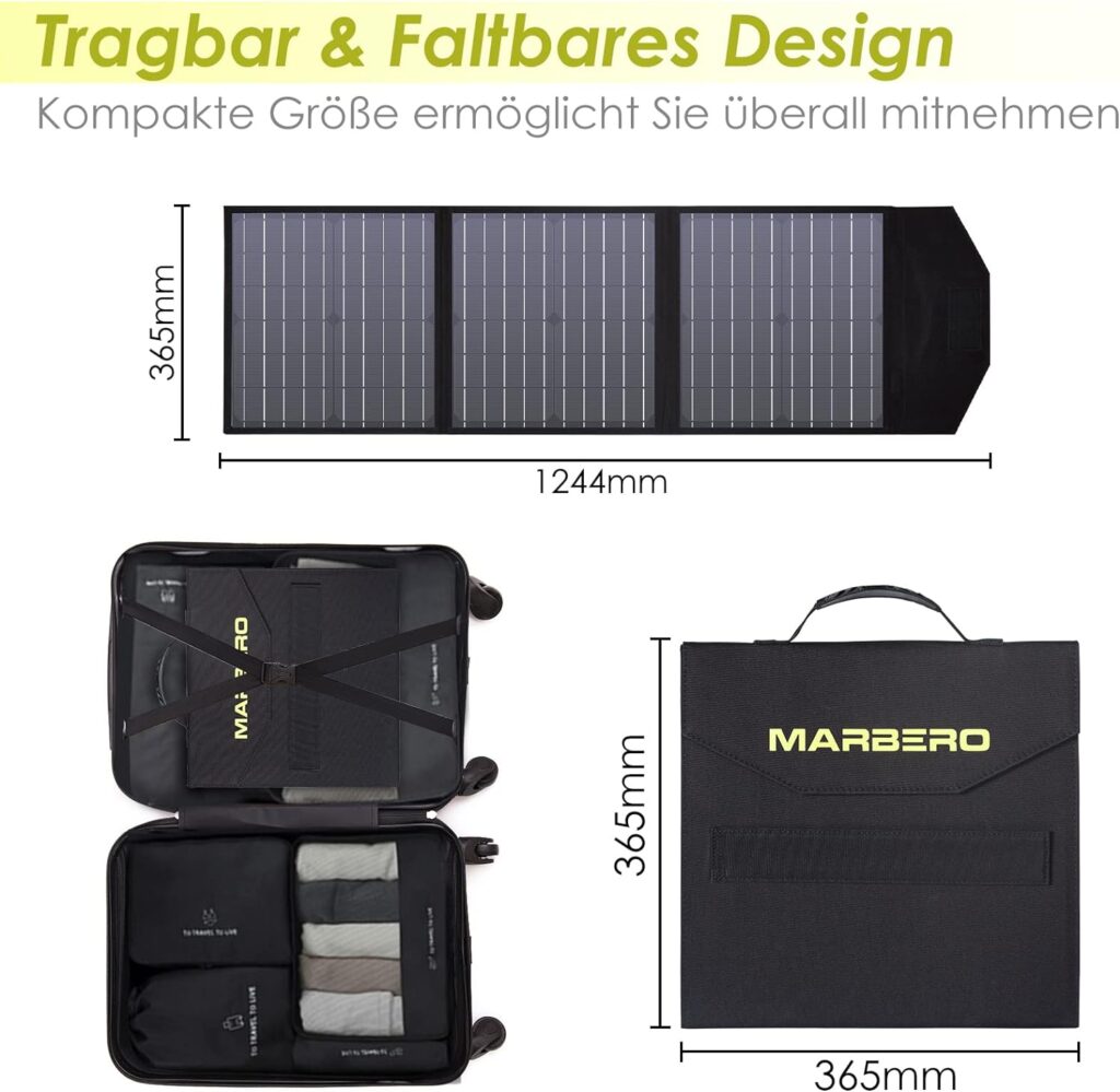 MARBERO Solar Generator 88.8Wh Portable Power Station with 60W Foldable Solar Panel for Camping, Hunting, Power Outage, Emergency and Boat Trip