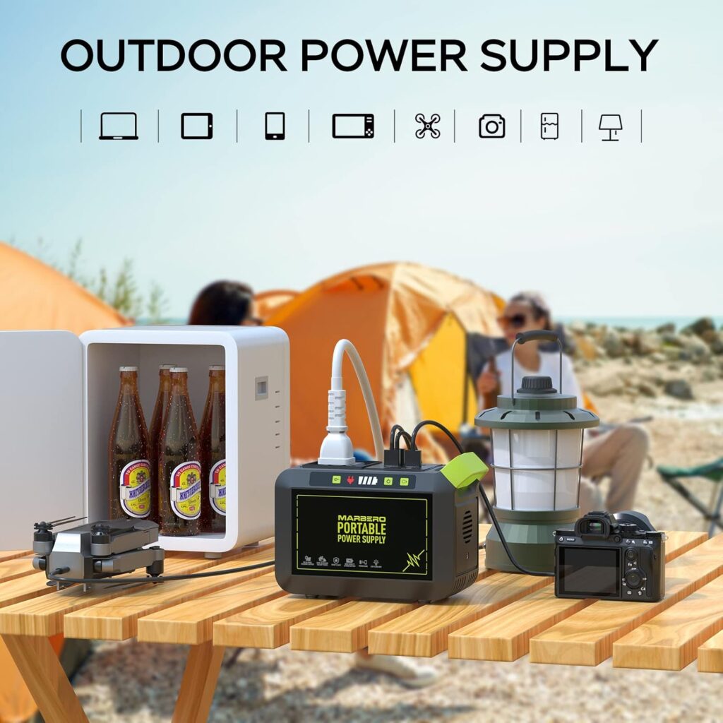 MARBERO Solar Generator 88.8Wh Portable Power Station with 60W Foldable Solar Panel for Camping, Hunting, Power Outage, Emergency and Boat Trip