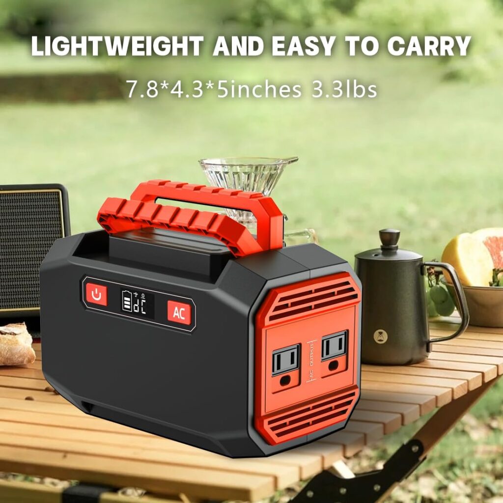 200w Power Station, Portable Solar Generator 36000mAh/133Wh with 110v AC Outlet, Lithium Battery Backup Supply Pack (solar panel not included) with LED Light, for Outdoor Camping Home