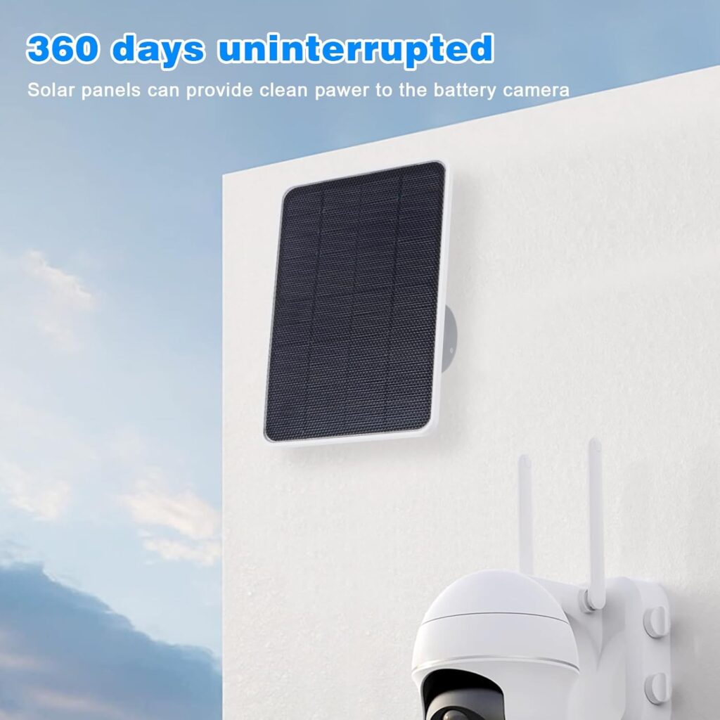 5W Solar Panels for Security Cameras-Suitable for Arlo Essential/Essential/XL Spotlight, USB/Type-C Connector 13FT Weatherproof Cable and 360°Adjustable