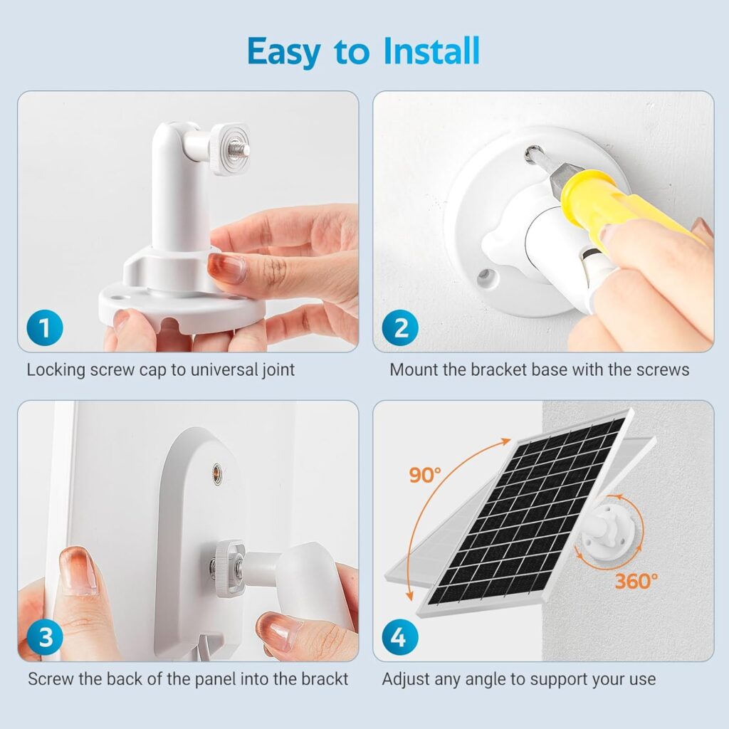 7W Solar Panel for Ring Camera, USB Ring Solar Panel for Security Camera with DC Port Charger, Ring Solar Charger Compatible with Ring Stick Up Cam Battery