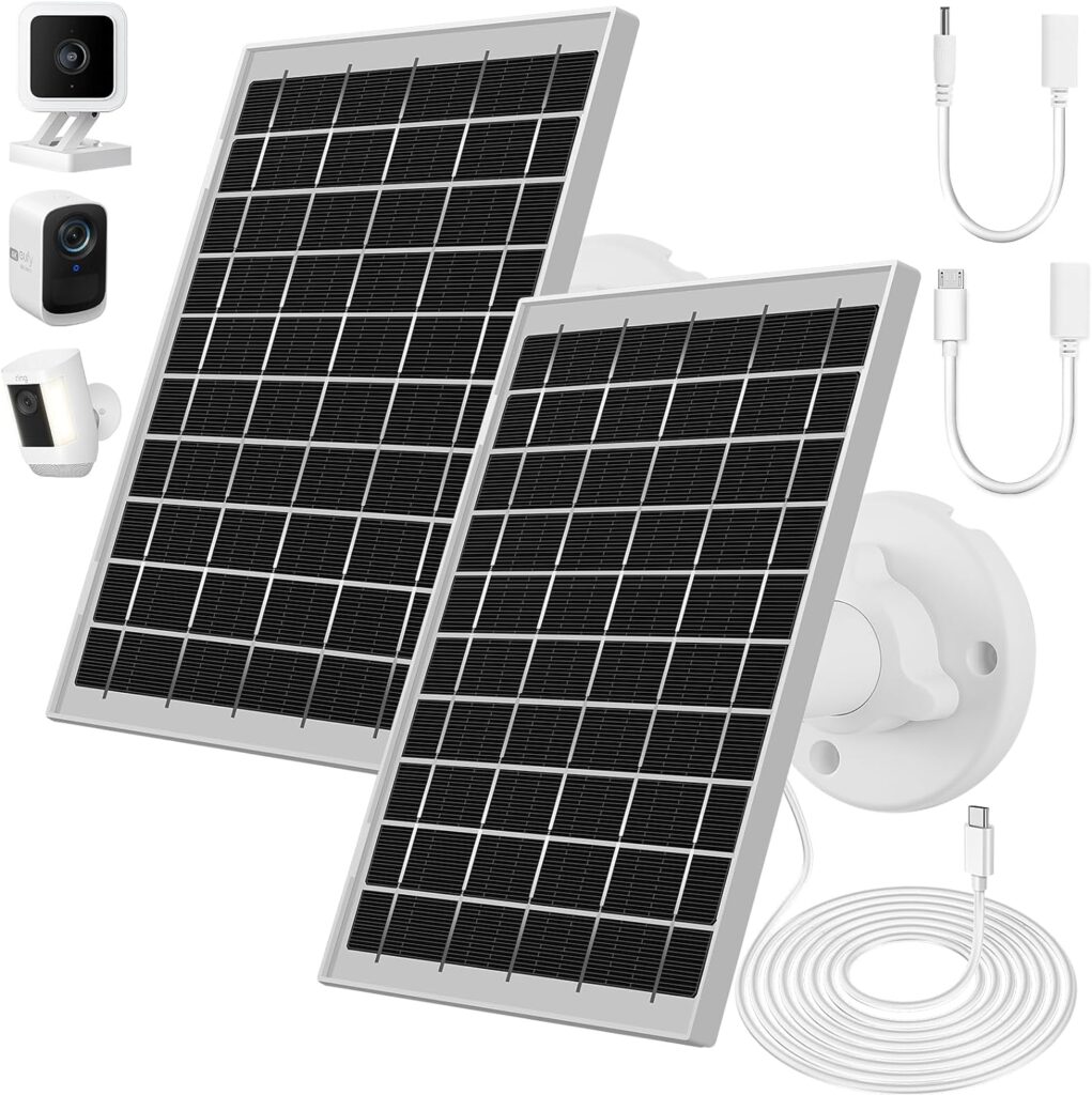 7W Solar Panel for Ring Camera, USB Ring Solar Panel for Security Camera with DC Port Charger, Ring Solar Charger Compatible with Ring Stick Up Cam Battery