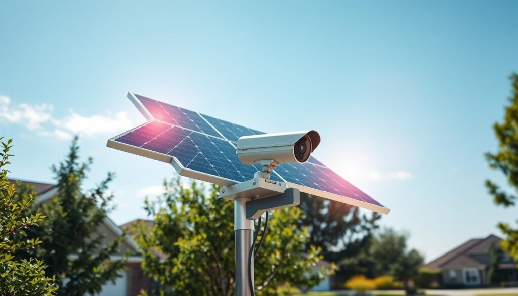 Solar panel for security camera