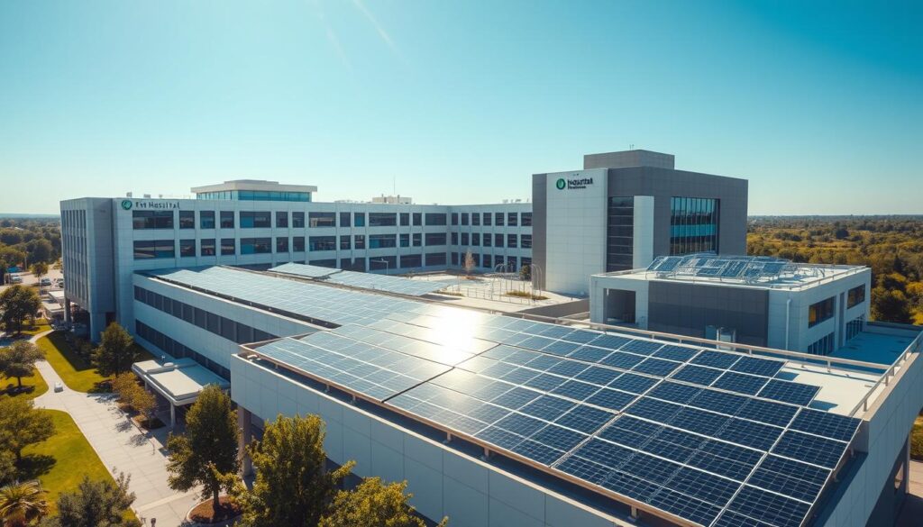 Solar panel installation for hospitals