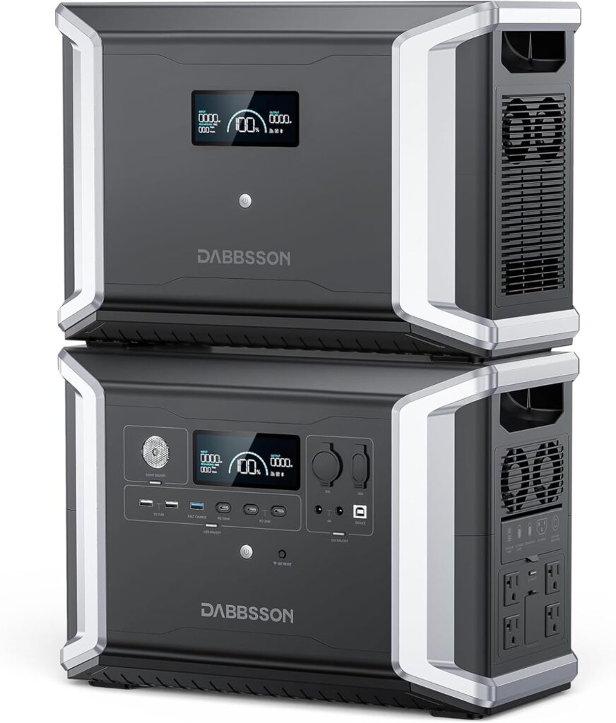 Dabbsson DBS2300 Plus Portable Power Station with DBS3000B Extra Battery, Expand Capacity of Battery Generator from 2330Wh to 5330Wh, Solar Generator for Outdoor Camping, Home Backup, Emergency, RV