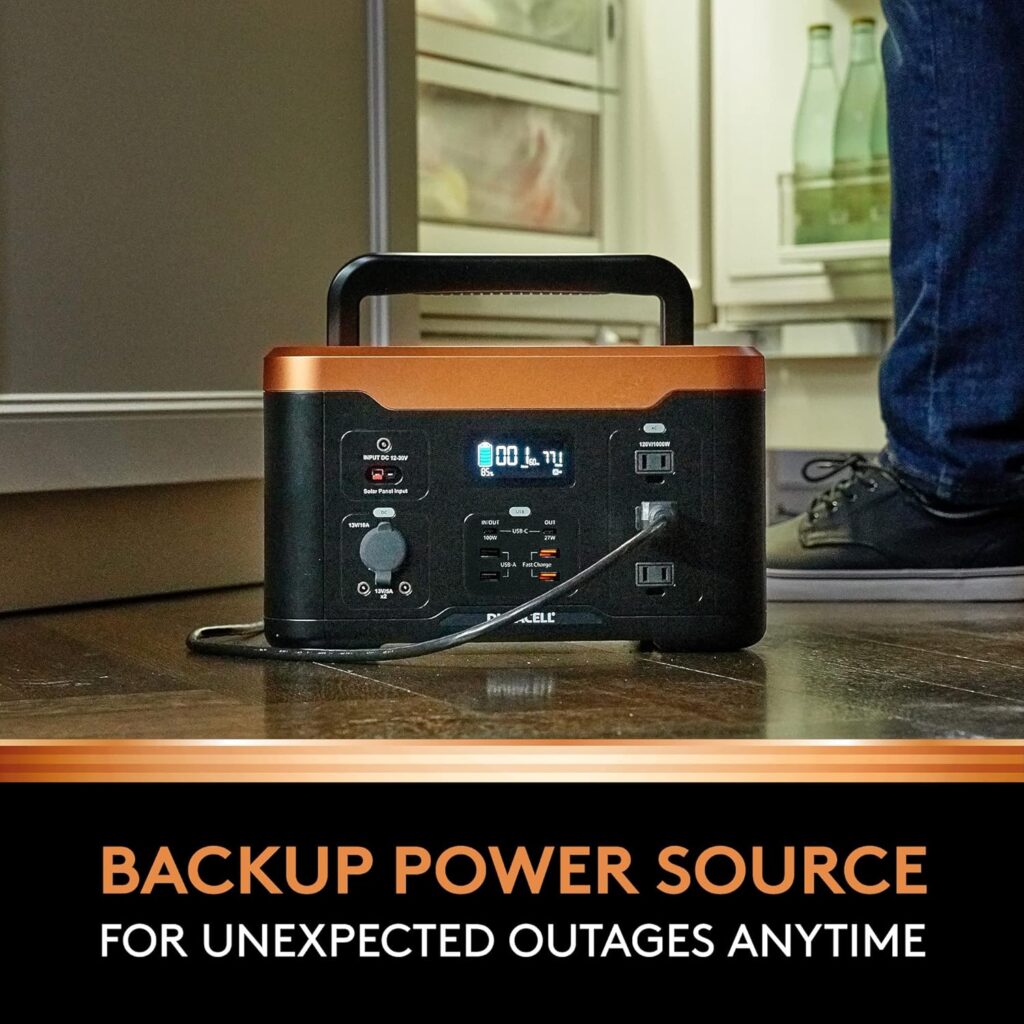 Duracell Portable Power Station 1000W (1050Wh/120V) Lithium Battery Backup Portable Generator - Power Outages, Home Emergency Kits, Camping, Backyard