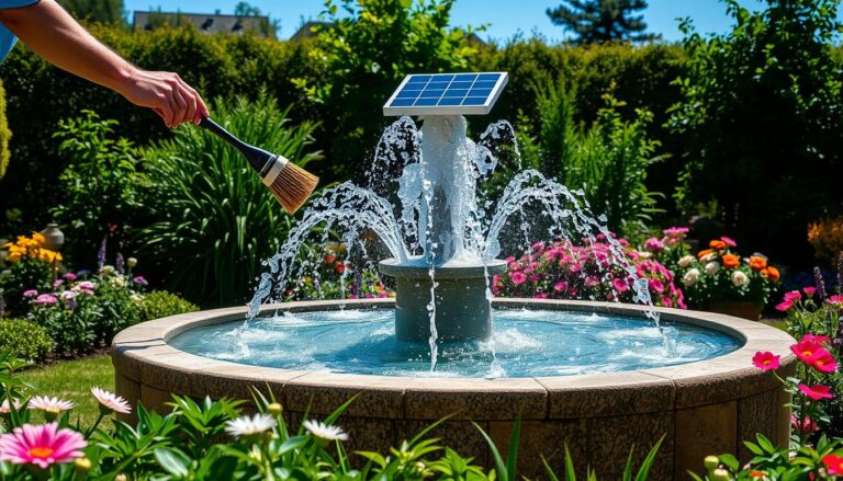 how to clean solar powered fountain