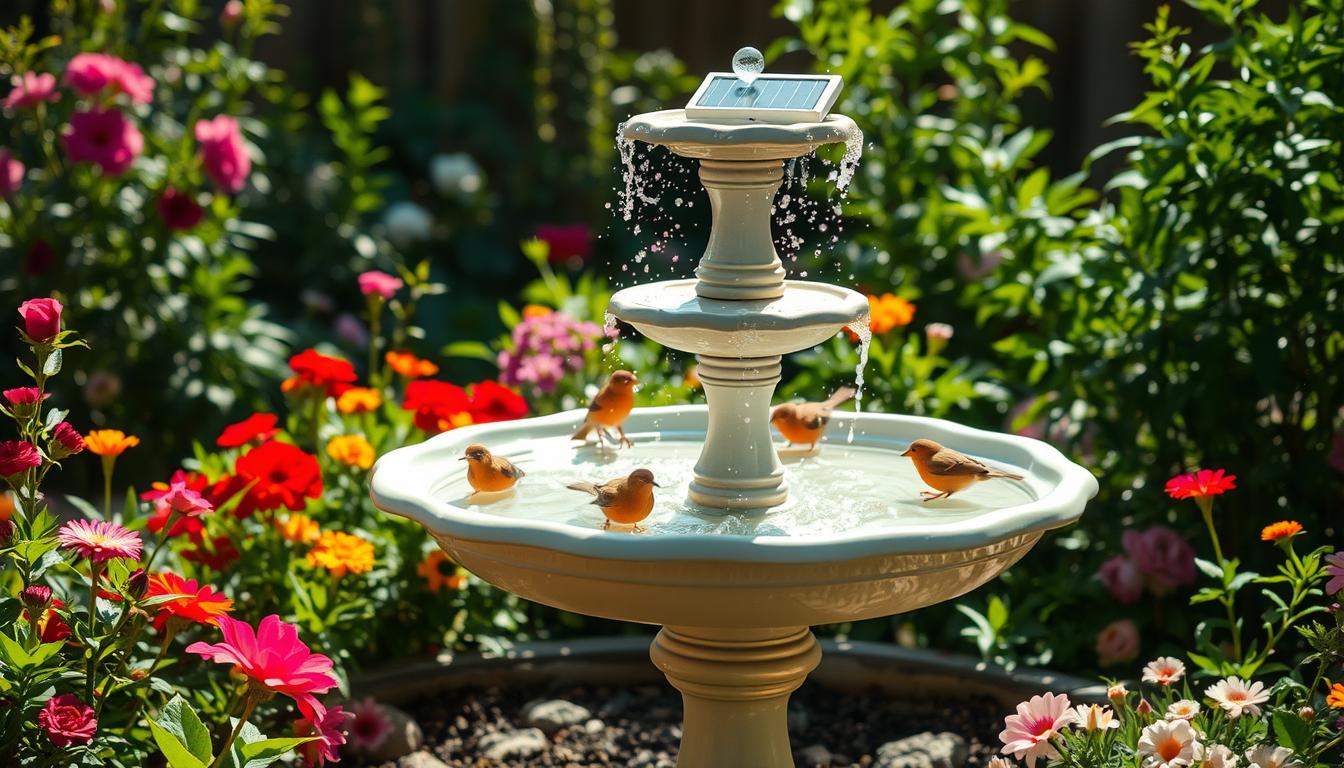 how to make a solar powered bird bath fountain