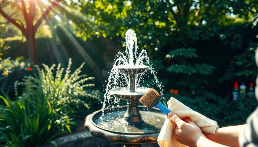 solar fountain cleaning frequency