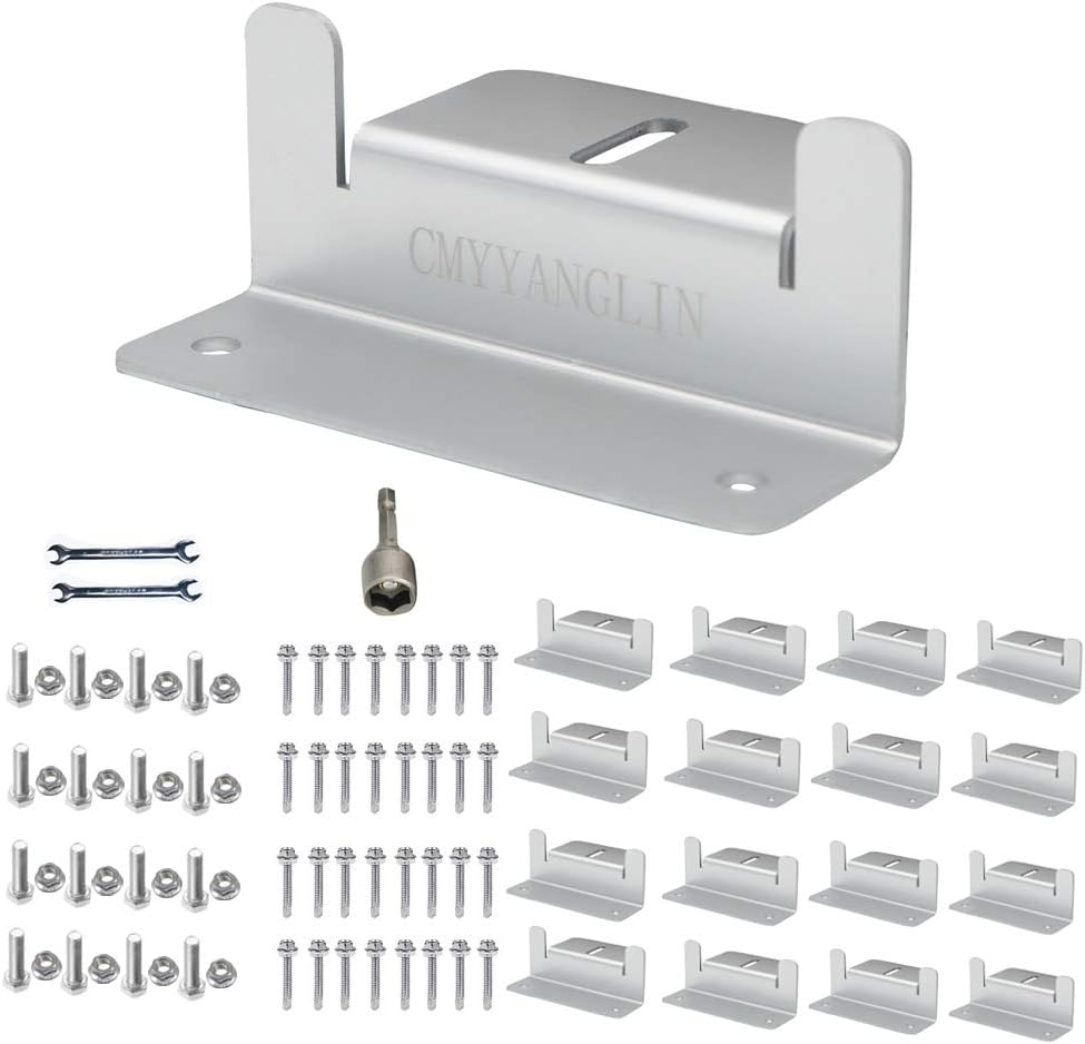 Solar Panel Mounting Brackets Z Bracket, with Nuts and Bolts,Suitable for 50W to 150W Solar Panels on RV,Boats,Motorhome, Cabins, Sheds, Garages,Off Grid, Silver Color, 4 Units (16PCS)