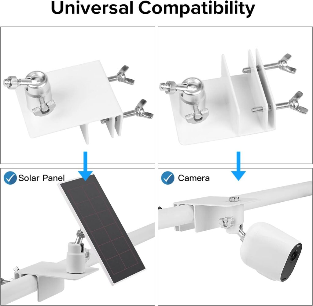 2Pack Gutter Mount Compatible with Arlo Essential Solar Panel, Arlo Pro/Arlo Pro2/Arlo Ultra/Pro3 Solar Panel, Perfect Angle to Get Adequate Sunlight for Your Arlo Solar Panel