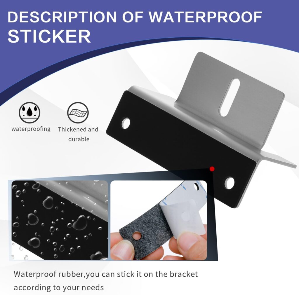 8 Units Solar Panel Mounting Z Brackets Aluminum Corrosion-Free with waterproof sticker Support for RVs,Trailers,Boats,Yachts,Wall and Other Off Gird Roof Installation Silver