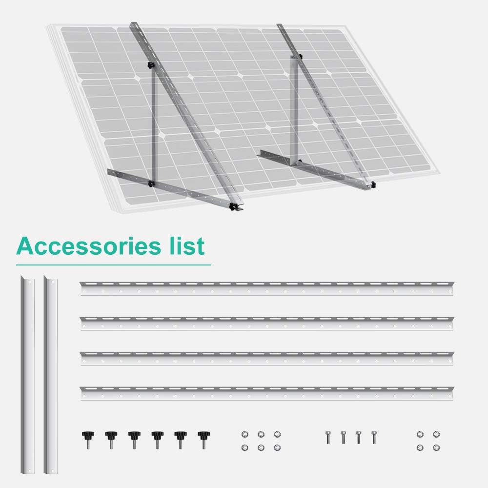 ECO-WORTHY 28 inch Adjustable Solar Panel Tilt Mount Mounting Rack Bracket Set Rack Folding Tilt Legs, Boat, RV, Roof Off Grid System (28 Length)