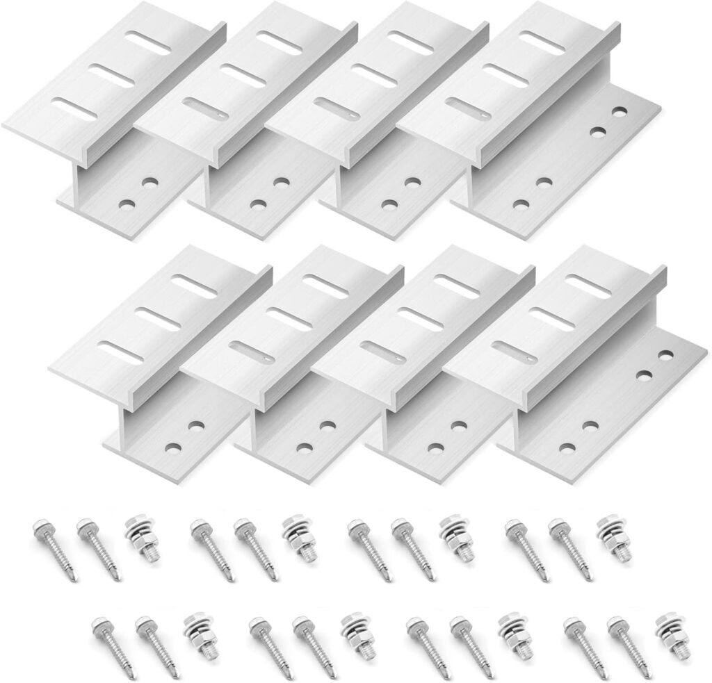 Newpowa Solar Panel Small Pole/Wall Mount Bracket Kit Heavy-Duty Aluminum Brackets, Designed to Install 1-15W Solar Panels for Gate Opener,Security System, Sensor Light