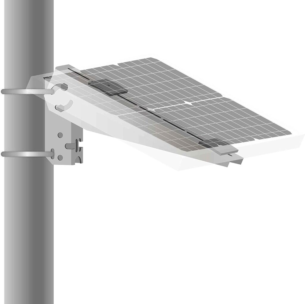 Newpowa Universal Angle Adjustable Mounting Bracket Single Arm Pole, Wall and Ground Mounts Up to 35W Solar Panel