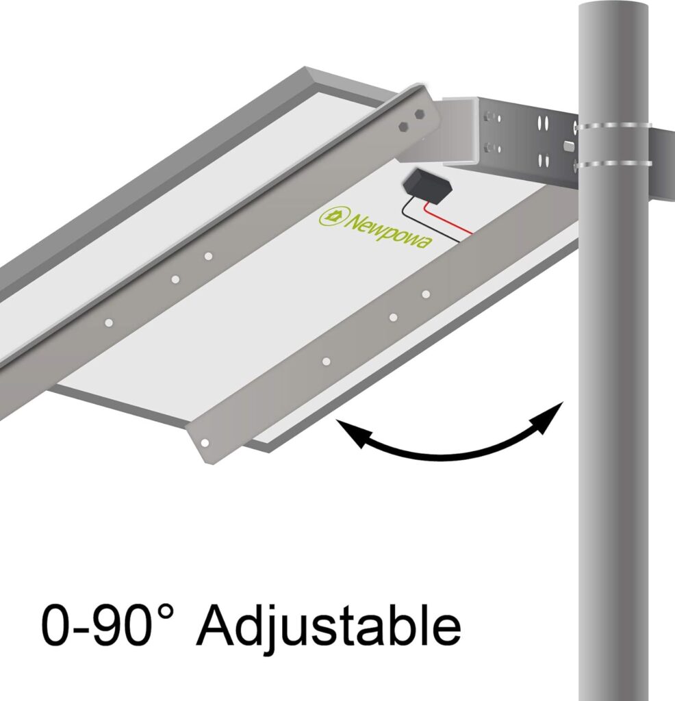 Newpowa Universal Angle Adjustable Mounting Bracket Single Arm Pole, Wall and Ground Mounts Up to 35W Solar Panel