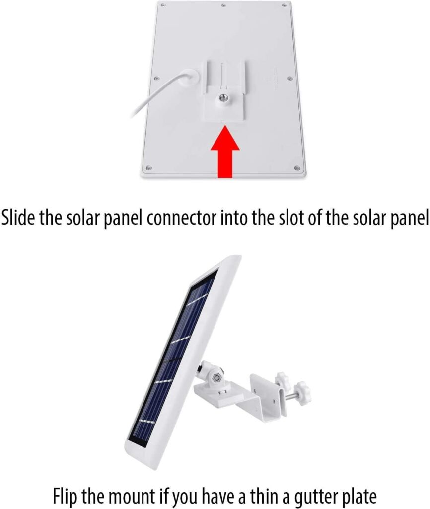 Wasserstein Gutter Mount Compatible with Ring, Arlo, Blink, Reolink Cams  Compatible Solar Panels (3 Pack, White)