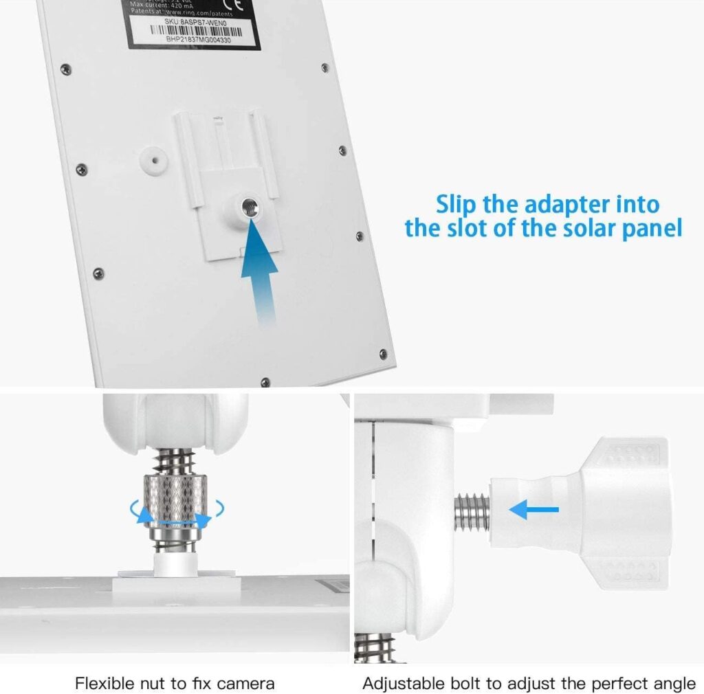 Gutter Mount for Ring Solar Panel - OkeMeeo Outdoor Mount for Arlo, Eufy, Reolink Solar Panel for Maximum Sunlight Exposure, Black,1Pack (Not for Super Panel and 2nd Gen)