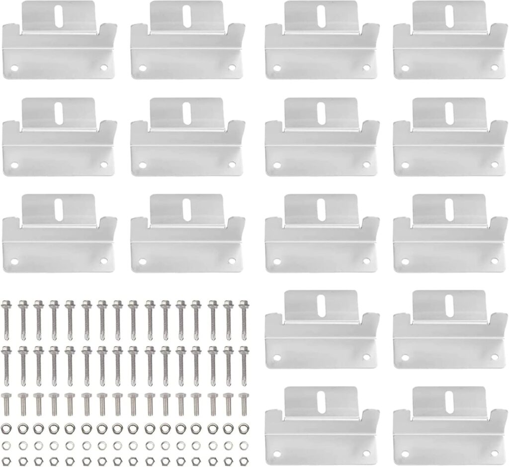 Set of 16 Units Solar Panel Mounting Z Brackets Supporting for Boat ,RV, Roof and Other Off Gird Installation, Solar Panel Mounts