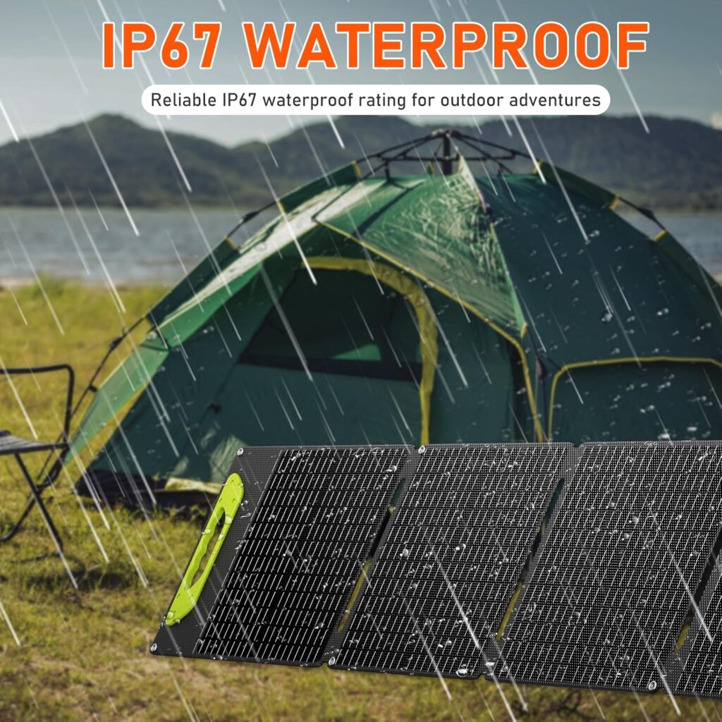 20W Portable Foldable Solar Panel withUSB, Type-C Outputs, Monocrystalline Silicon, ETFE Coating, IP67 Waterproof – Perfect for Phones, iPads, Power Banks, Camping, and Off-Grid Use!