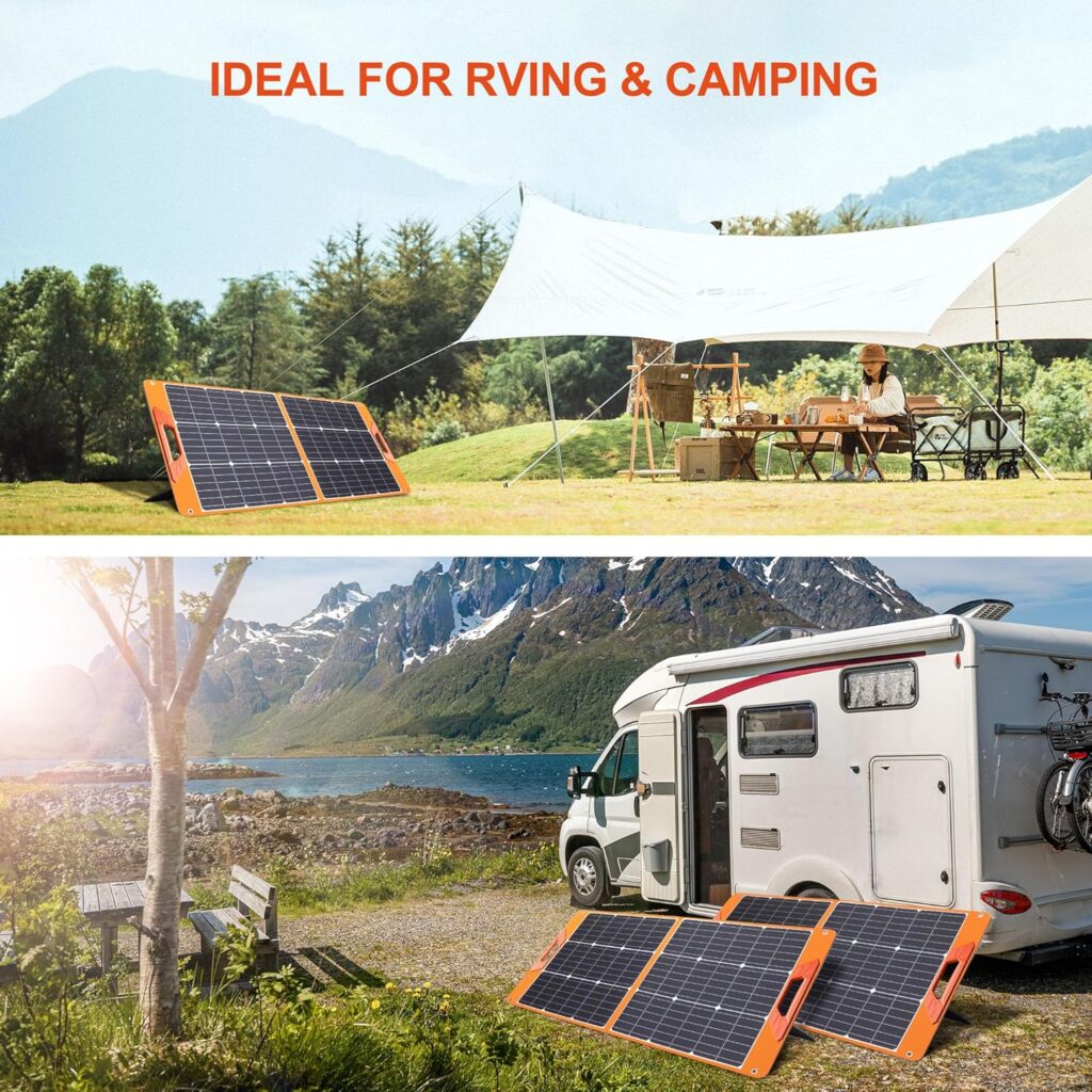 30W Portable Solar Panel Charger with USB and Type-C Outputs(5V/3A Max) for Phones, Power Banks, Tablets, Fast Charges 2 Devices at Once, IP67 Waterproof for Camping, Hiking, and Outdoor Activities