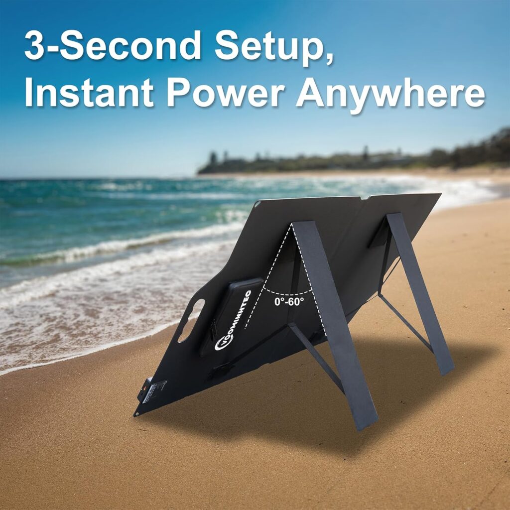 420W Portable Foldable ETFE Monocrystalline Solar Panel 24% High Conversion Foldable Kickstand Ultra-Light Waterproof IP65 Solar Charger for Power Station Off Grid Outdoor