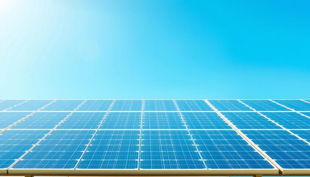 A clean, modern solar panel array set against a vibrant blue sky, with a detailed cleaning schedule prominently displayed. The schedule is presented on a sleek, minimalist digital display that seamlessly integrates with the solar panels. Soft, directional lighting accentuates the clean lines and precise layout of the schedule, conveying a sense of efficiency and organization. The overall atmosphere is one of professional, high-performance solar technology, perfectly suited for an article highlighting the best solar panel cleaning services in the area.