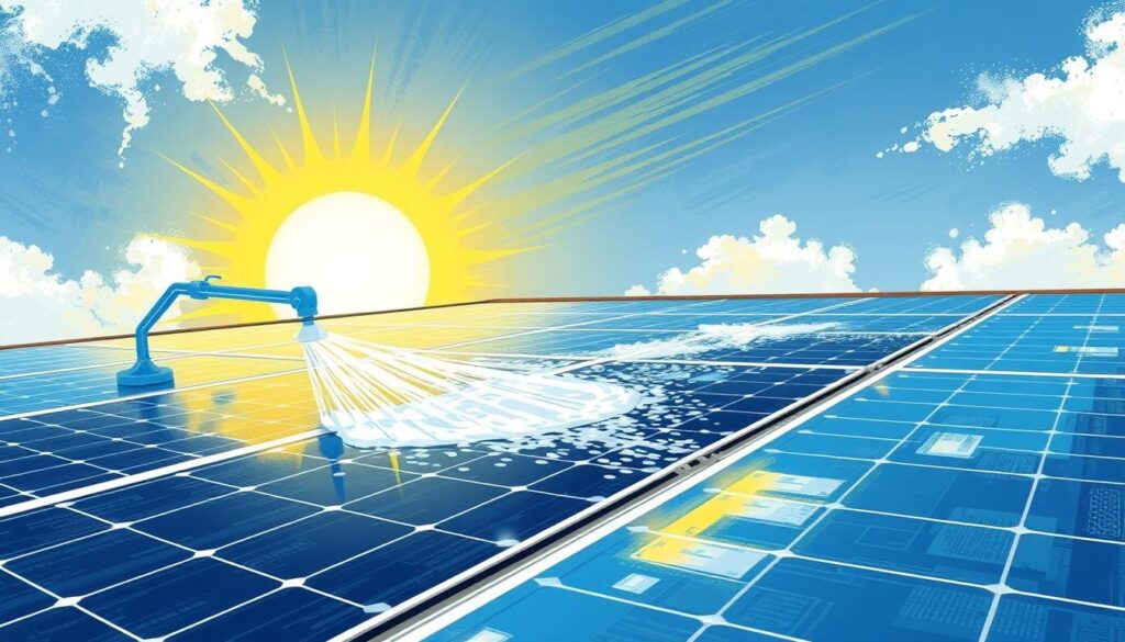 An image of SunBright Panel Services using purified water systems for solar panel cleaning.