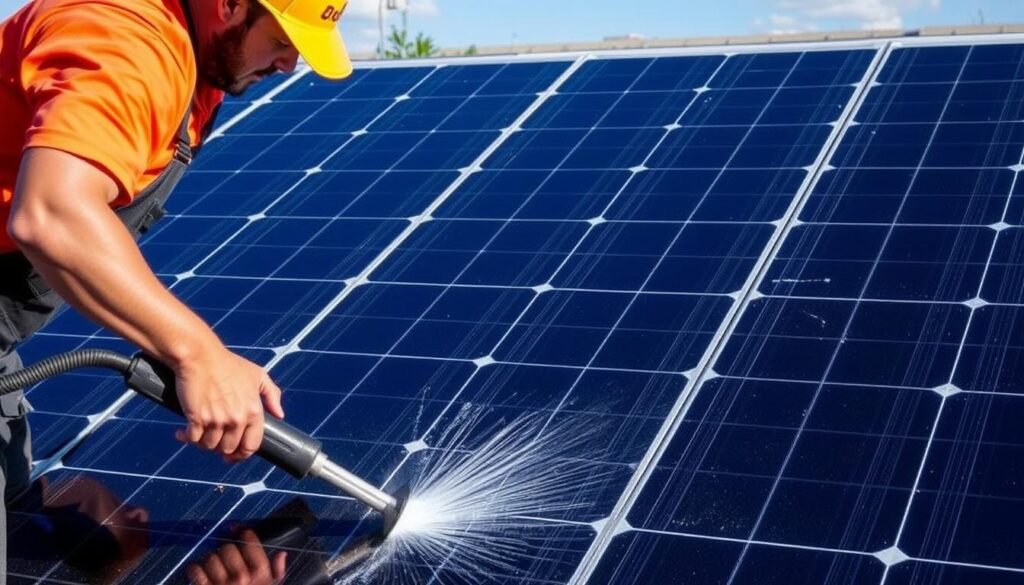 Commercial solar panel cleaning services in El Paso